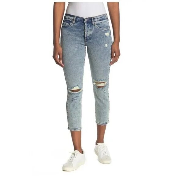 Blank NYC Women's Size 27 The Madison High Rise Crop Distressed Jeans - Picture 1 of 14
